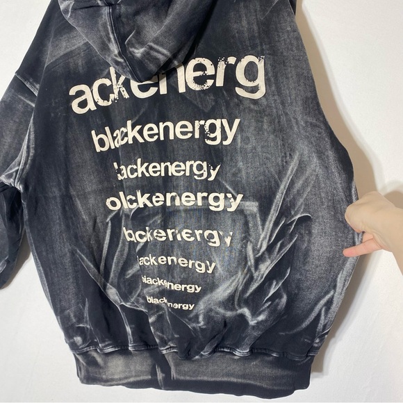 MX Black Energy Black Premium Avant Garde Streetwear Graphic Hoodie L - Picture 11 of 16